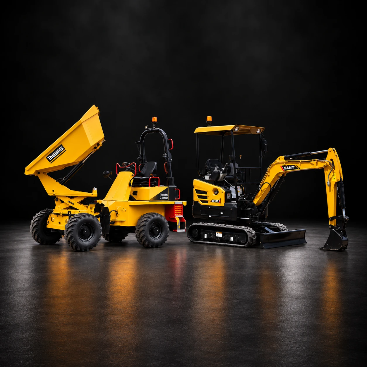 1.5 tonne excavator and 1 tonne dumper hire package